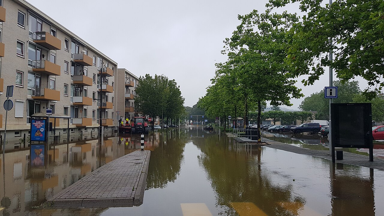 De overstroomde Geul in juli 2021
